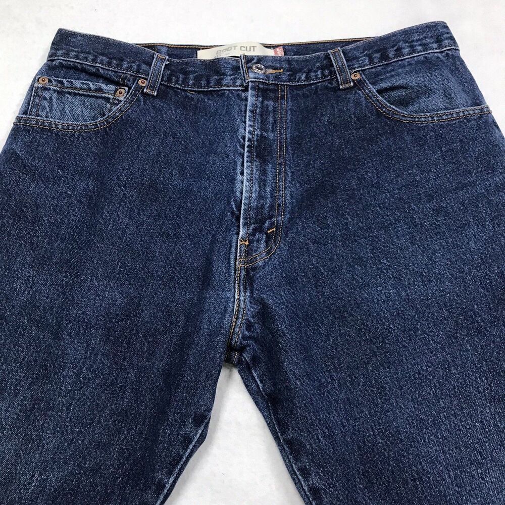 Y2K LEVIS 517 Boot Cut Jeans Men 34x28 (36/29 tag) Dark Wash Denim Blue Cowboy - Picture 3 of 15